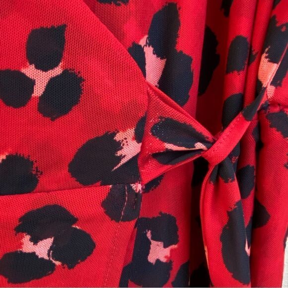 👗CAbi Siren Black & Red Wrap Dress/Topper Leopard Animal Print Sz XXL EUC! - Picture 4 of 9